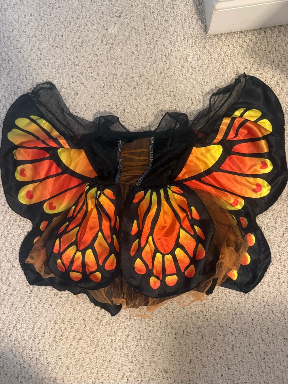 Butterfly Wings Kids Costume Dress - Black and Orange